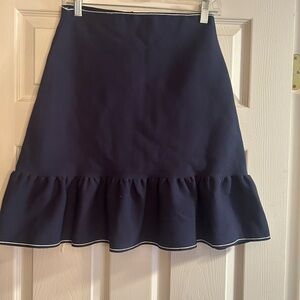 Gianni Bini Navy A-Line Skirt with Ruffle Hem